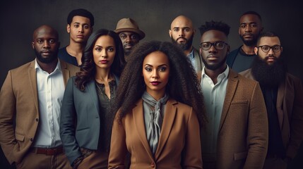Group of black people isolated for Black history month and Juneteenth, Generative ai - obrazy, fototapety, plakaty