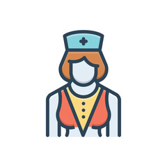 Color illustration icon for nursing