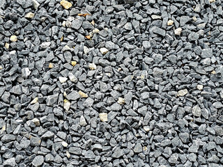 Gravel for structural work at the construction site background. Stone texture background