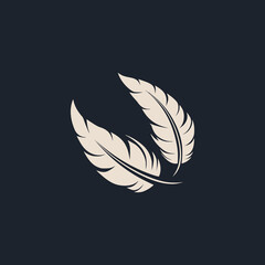 simple luxury feather animal logo vector illustration template design
