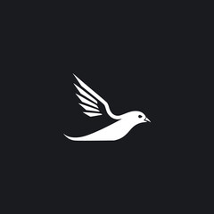 simple flying bird cargo technology company logo vector illustration template design