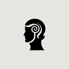 simple greek philoshoper people logo vector illustration template design