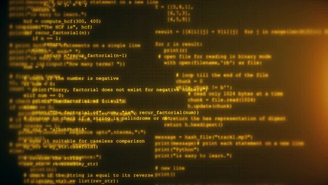 Programming code running computer screen terminal. developing programming and coding technologies. Programmer hacker. bitcoin btc mining and development in virtual cyber space. source code