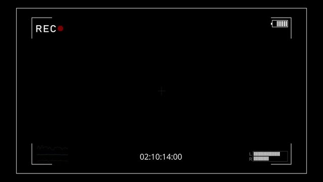 Camera frame viewfinder screen of video recorder digital display settings. screen photo frame. Camera frame viewfinder screen of video recorder interface . Recording. Record Screen Focusing