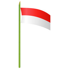 Indonesian Flag on Sharpened Bamboo Spiky Illustration