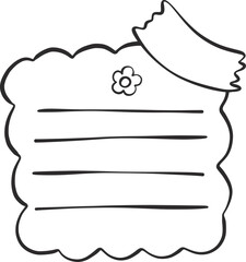 cute sticky note doodle outline, Creative Office Supplies illustration