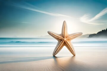 Fototapeta na wymiar starfish on the beach generated by AI tool 