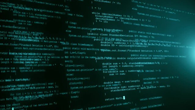 Programming, technology and computer background. Digital software source code. encrypted Program development and security hacking code. source code. software developer and Computer script