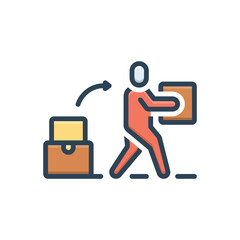 Color illustration icon for move