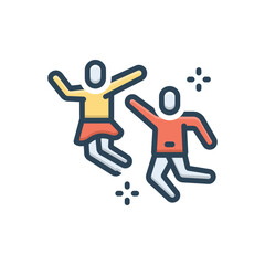Color illustration icon for children