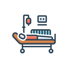 Color illustration icon for cure