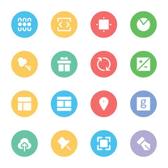 Collection of Web Design Tools Bold Line Icons 

