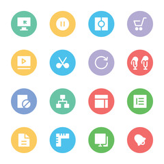 Multimedia and Web Design Bold Line Icons 


