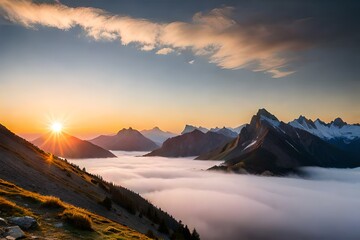 sunrise over the mountains