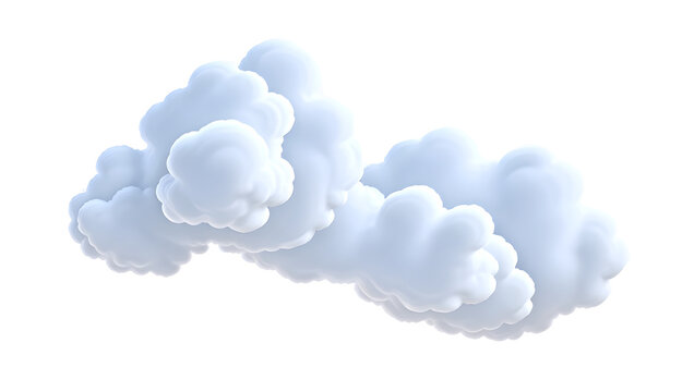 clean white cloud transparent backgrounds  3d style
