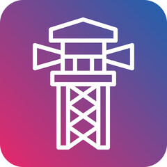Vector Design Observation Tower Icon Style