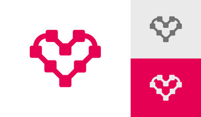 Heart share technology logo design