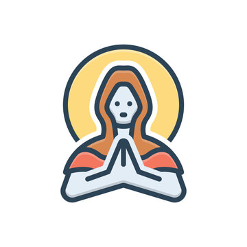 recommend clip art: Color illustration icon for madonna