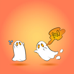 Happy Halloween banner or party invitation background. hand drawn style. Vector illustration.