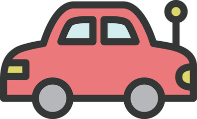 カラーシンプルベビー用品関連の単品アイコン　乗り物のおもちゃ