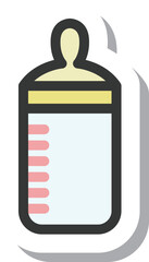 ステッカー風シンプルベビー用品関連の単品アイコン　哺乳瓶