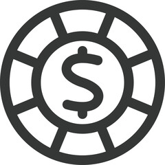 線画のシンプル娯楽関連の単品アイコン　チップ