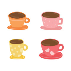 Coffee cup collection vector illustration.