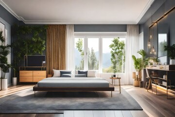 Fototapeta premium Modern Room. Stylish Interior Design Background