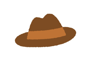 中折れ帽・帽子の手書きベクターイラスト