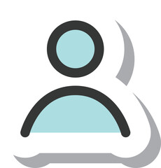 ステッカー風シンプルビジネス単品アイコン　ユーザー