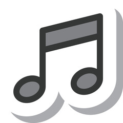 ステッカー風シンプルビジネス単品アイコン　音符