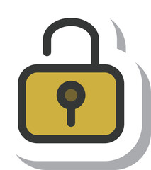 ステッカー風シンプルビジネス単品アイコン　解錠