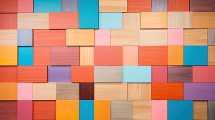 abstract background of wooden plank wall in colorful vivid tone color,  mockup idea, Generative Ai