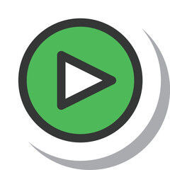 ステッカー風シンプルビジネス単品アイコン　再生