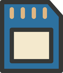 カラーシンプルビジネス単品アイコン　メモリーカード