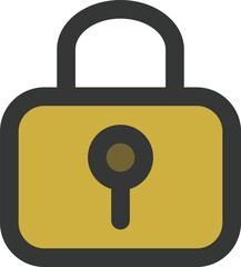 カラーシンプルビジネス単品アイコン　ロック