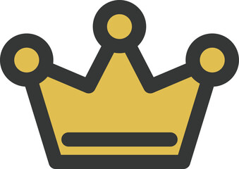 カラーシンプルビジネス単品アイコン　王冠