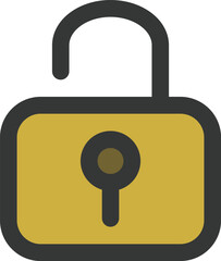 カラーシンプルビジネス単品アイコン　解錠
