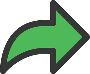 カラーシンプルビジネス単品アイコン　矢印