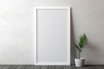 blank picture frame in modern minimalism style room,   mockup idea, Generative Ai