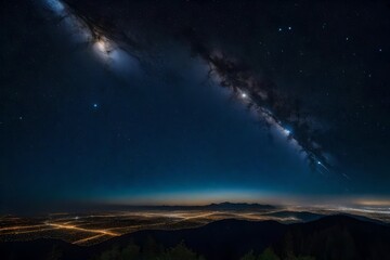 night sky with stars with galaxy