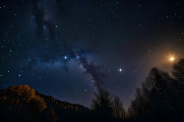 night sky with stars with galaxy