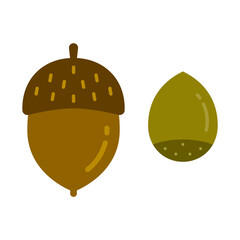 シンプルなどんぐりのベクターイラスト