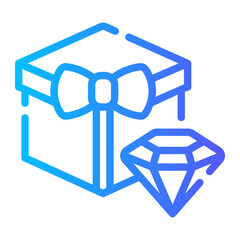 diamond Line Gradient Icon