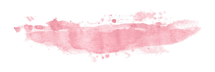 Pink watercolor background. Artistic hand paint. Isolated on transparent background.
