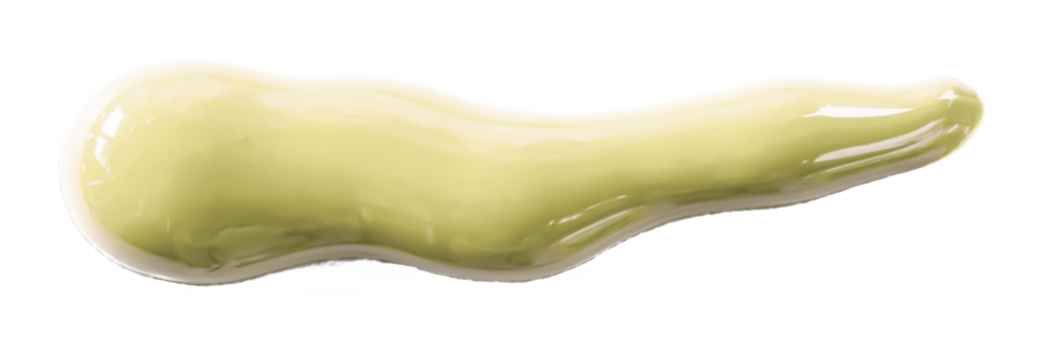 light yellow watercolor zigzag drop isolated on transparent background