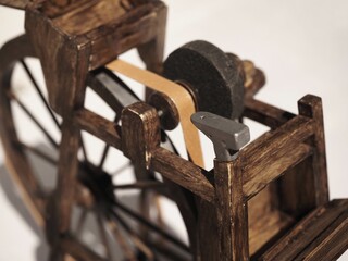 wheel of cutler - roda de afiador - traditional job in Galicia. closeup
