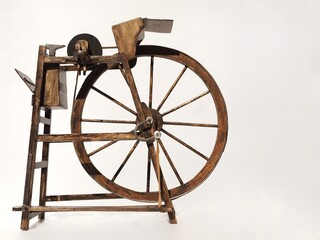 wheel of cutler - roda de afiador - traditional job in Galicia. White background