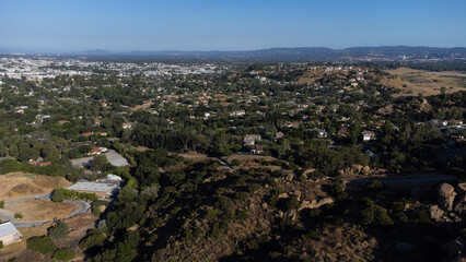 Fototapeta na wymiar Aerial View of Chatsworth and San Fernando Valley, Los Angeles County