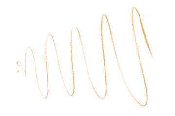 Orange pencil strokes isolated on transparent background